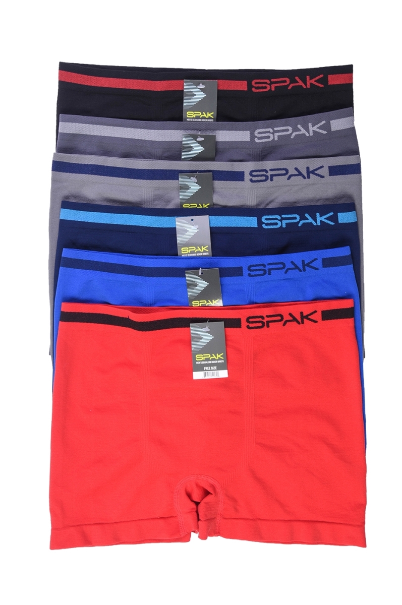 Picture of 247 Frenzy 247-MSP018-6PK Mens Essentials Spak Seamless Trunks&#44; One Size Fits Most - Pack of 6