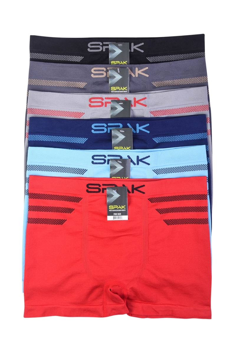 Picture of 247 Frenzy 247-MSP019-6PK Mens Essentials Spak Seamless Trunks&#44; One Size Fits Most - Pack of 6
