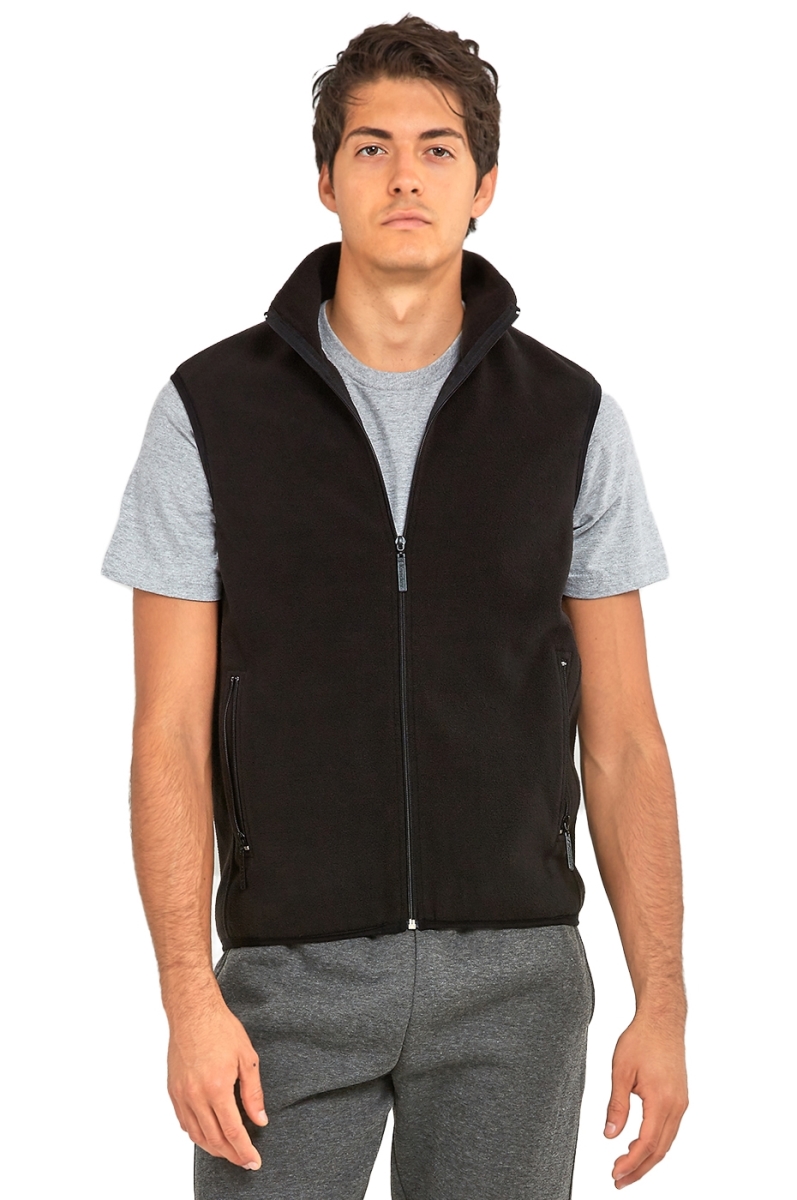Picture of 247 Frenzy 247-PF1500 BLK-3XL Mens Essentials Knocker Polar Fleece Vest&#44; Black - 3XL
