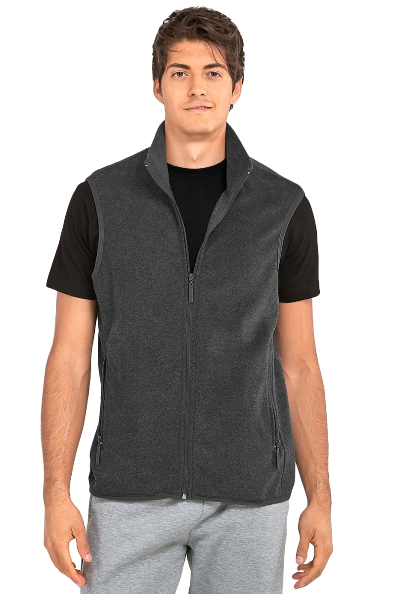Picture of 247 Frenzy 247-PF1500 CGY-SM Mens Essentials Knocker Polar Fleece Vest&#44; Charcoal Gray - Small