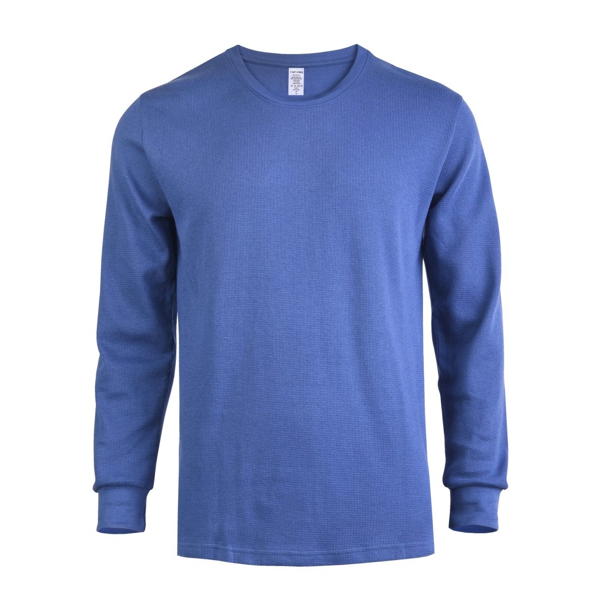 Picture of 247 Frenzy 247-KHT001 DNM-2X Mens Essentials Knocker Classic Breathable Cotton Waffle Knit Texture Thermal Top Long Sleeve T-Shirt&#44; Denim - 2X