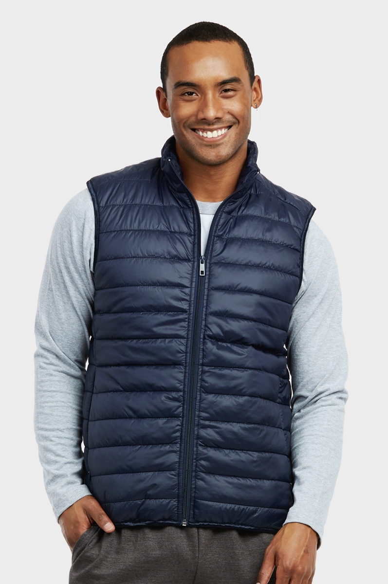 Picture of 247 Frenzy 247-MPV200E NVY-3X Mens Essentials Et Tu Lightweight Puffer Vest&#44; Navy - 3X