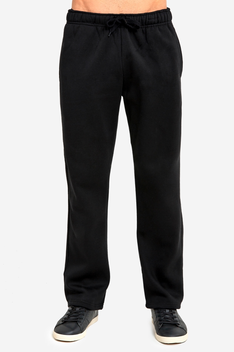 Picture of 247 Frenzy 247-SP1000 BLK-2X Mens Essentials Knocker Heavy Weight Fabric Long Fleece Sweat Pants&#44; Black - 2X