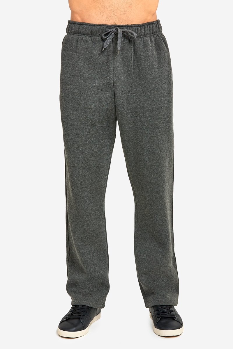 Picture of 247 Frenzy 247-SP1000 CGY-LG Mens Essentials Knocker Heavy Weight Fabric Long Fleece Sweat Pants&#44; Charcoal Gray - Large