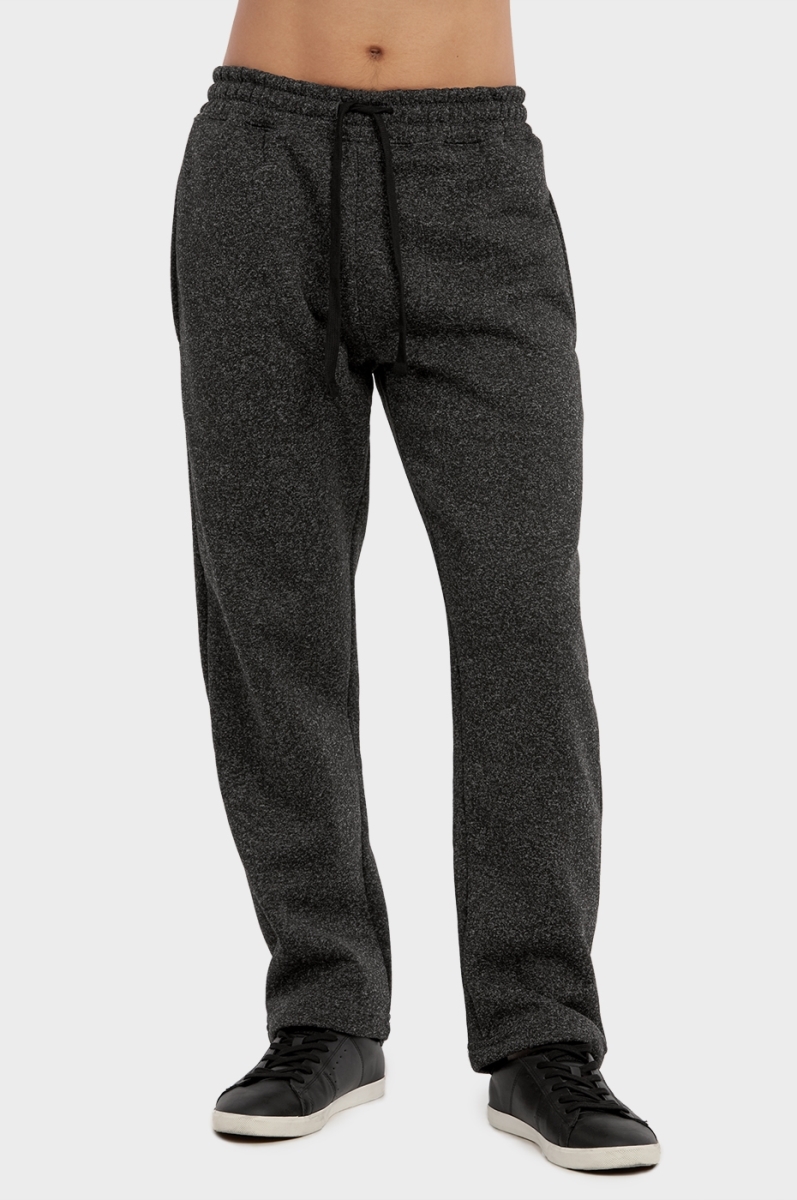 Picture of 247 Frenzy 247-SP1010 BKM-2X Mens Essentials Knocker Medium Weight Fabric Long Fleece Sweat Pants&#44; Black Marled - 2X