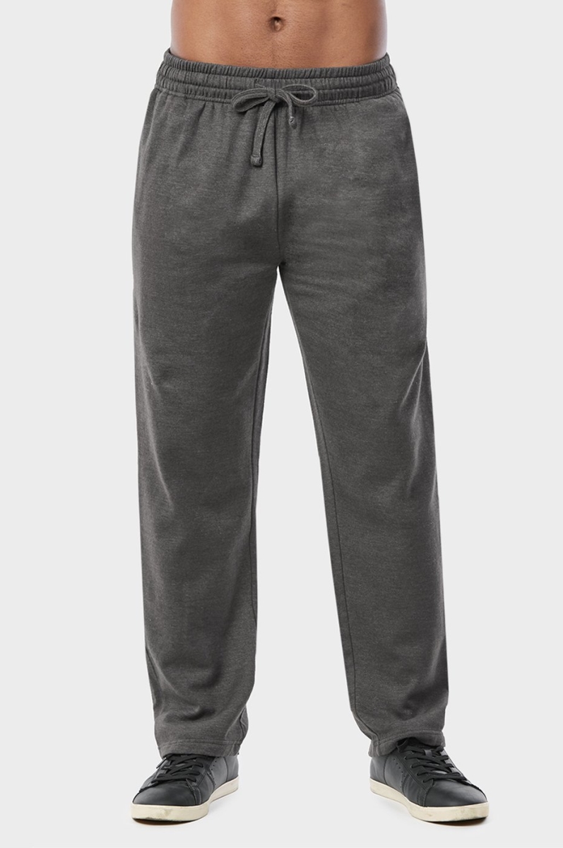 Picture of 247 Frenzy 247-SP1010 CGY-MD Mens Essentials Knocker Medium Weight Fabric Long Fleece Sweat Pants&#44; Charcoal Gray - Medium