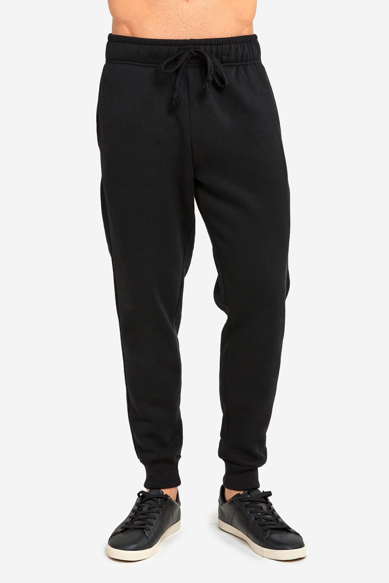 Picture of 247 Frenzy 247-SP1100 BLK-MD Mens Essentials Knocker Heavy Weight Fabric Jogger Fleece Sweat Pants&#44; Black - Medium