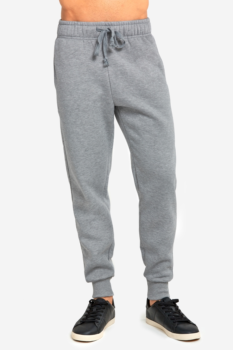 Picture of 247 Frenzy 247-SP1100 HGY-2X Mens Essentials Knocker Heavy Weight Fabric Jogger Fleece Sweat Pants&#44; Heather Gray - 2X