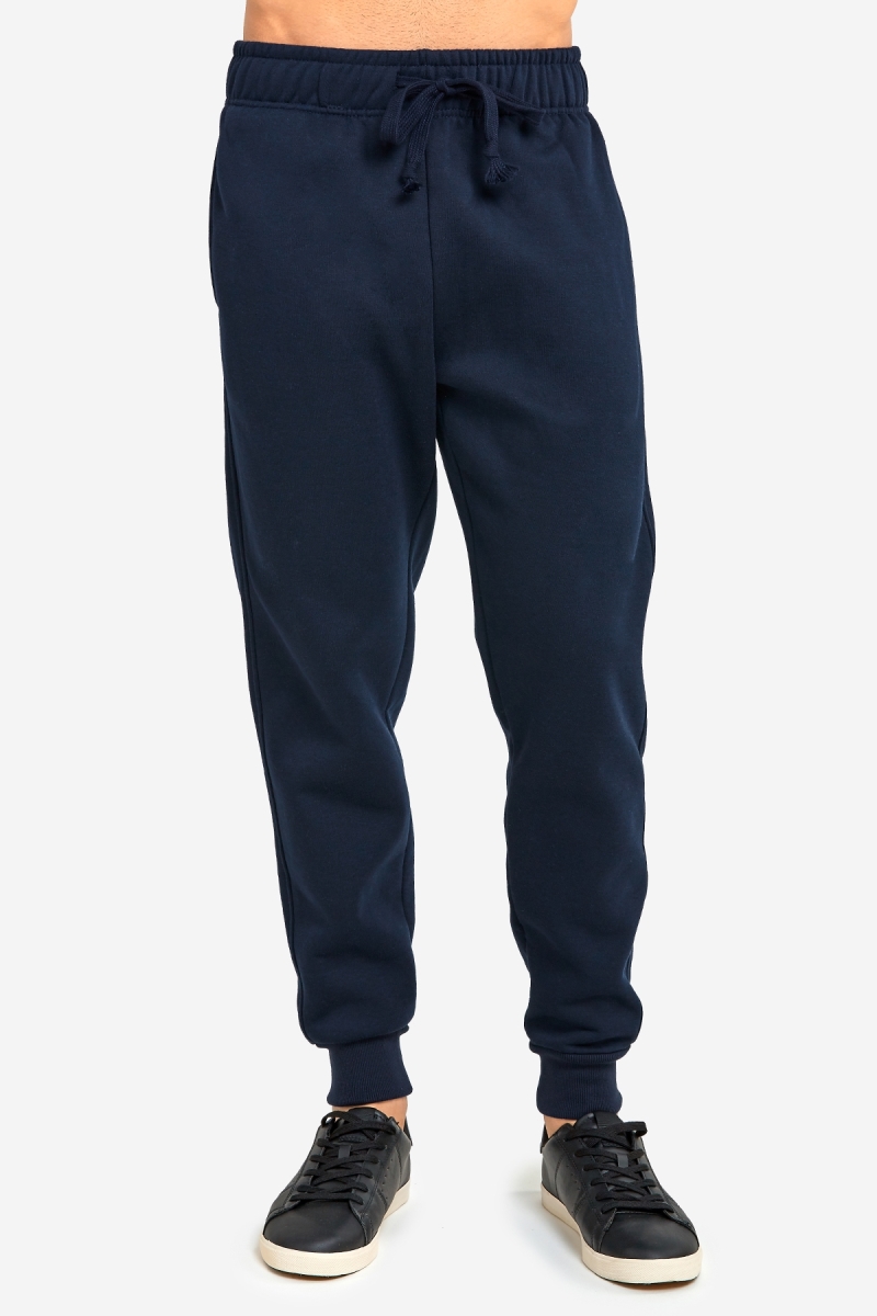 Picture of 247 Frenzy 247-SP1100 NVY-2X Mens Essentials Knocker Heavy Weight Fabric Jogger Fleece Sweat Pants&#44; Navy - 2X