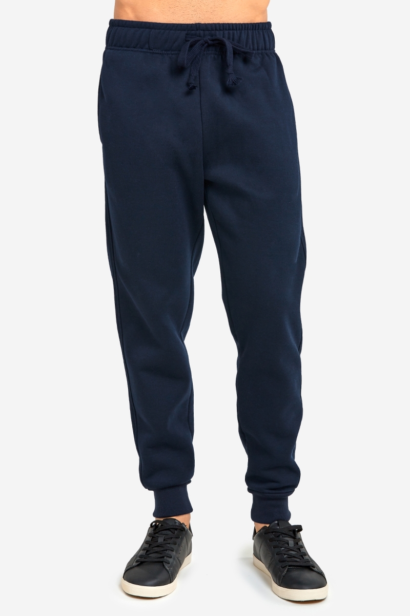 Picture of 247 Frenzy 247-SP1100 NVY-MD Mens Essentials Knocker Heavy Weight Fabric Jogger Fleece Sweat Pants&#44; Navy - Medium
