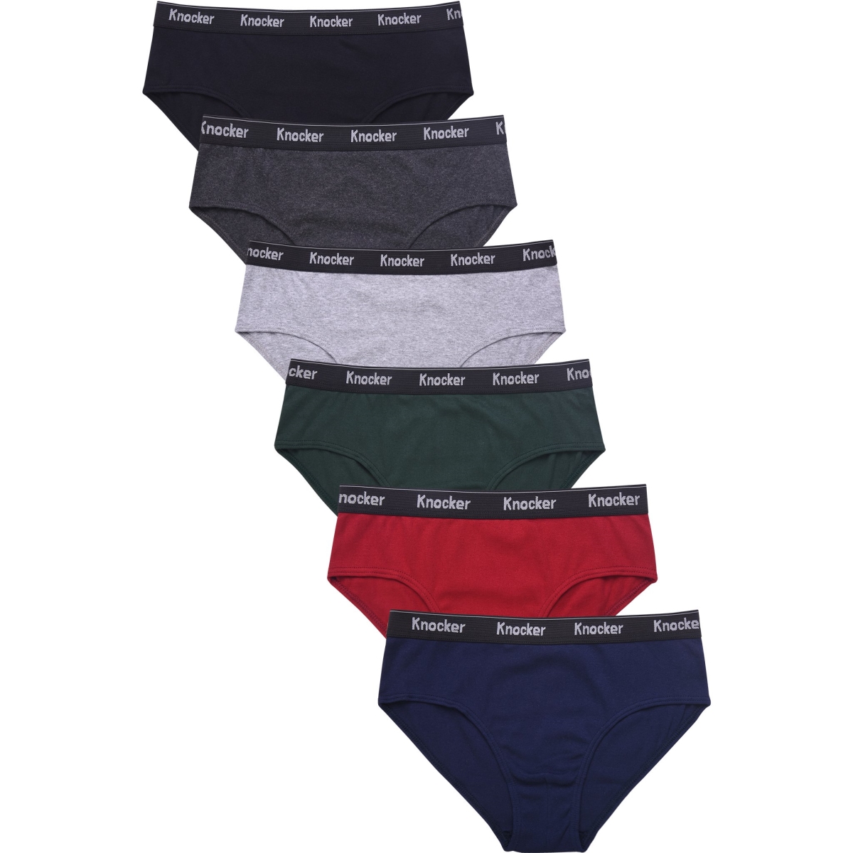 Picture of 247 Frenzy 247-MB706-6PK-SM Mens Essentials Knocker Logo Band Bikini Briefs&#44; Small - Pack of 6
