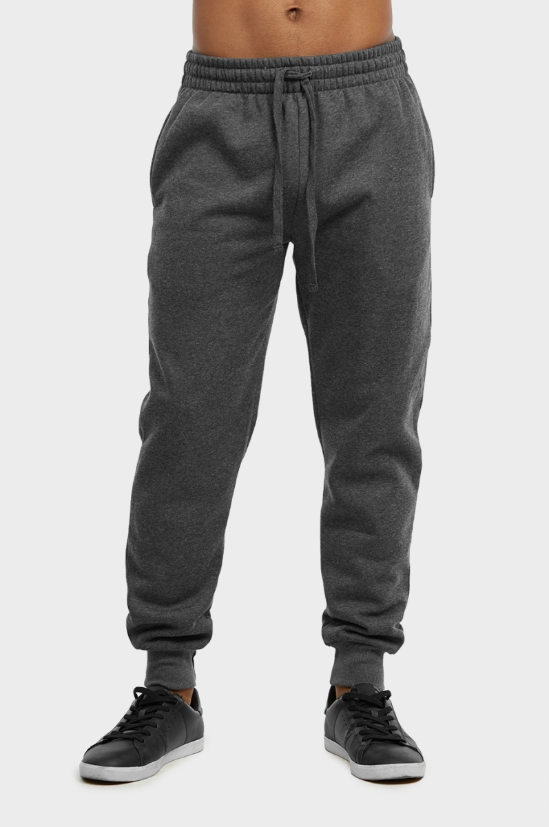 Picture of 247 Frenzy 247-SP1110 CGY-MD Mens Essentials Knocker Medium Weight Jogger Fleece Sweat Pants&#44; Charcoal Gray - Medium