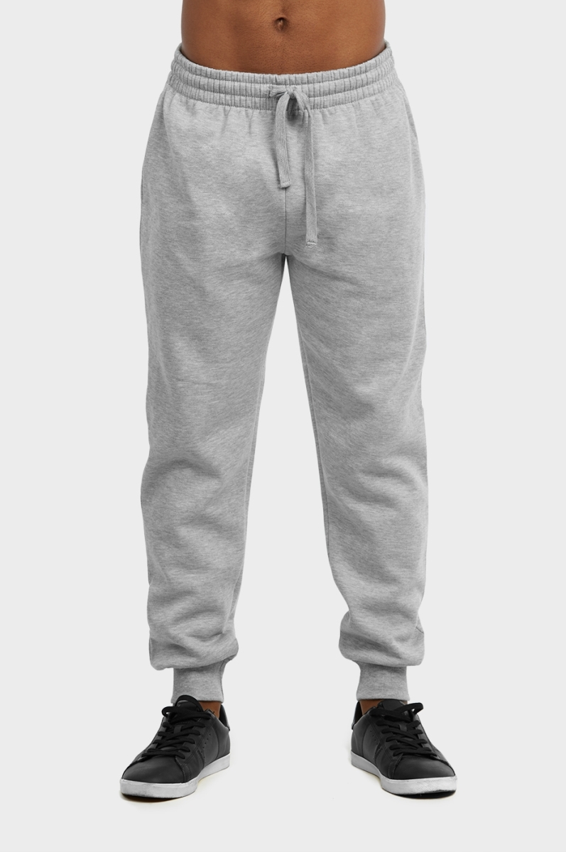 Picture of 247 Frenzy 247-SP1110 HGY-2X Mens Essentials Knocker Medium Weight Jogger Fleece Sweat Pants&#44; Heather Gray - 2X