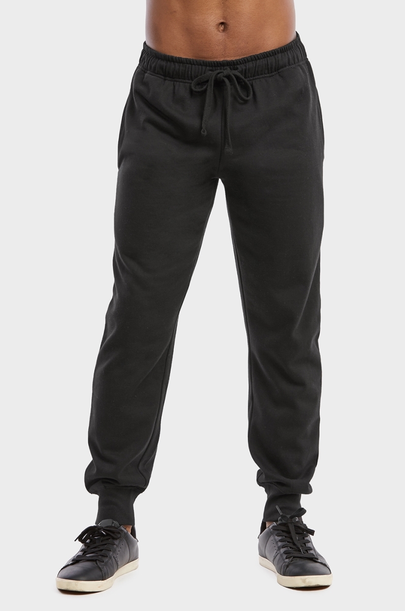 Picture of 247 Frenzy 247-SP1120E BLK-XL Mens Essentials Et Tu Lightweight Jogger Fleece Sweat Pants&#44; Black - Extra Large