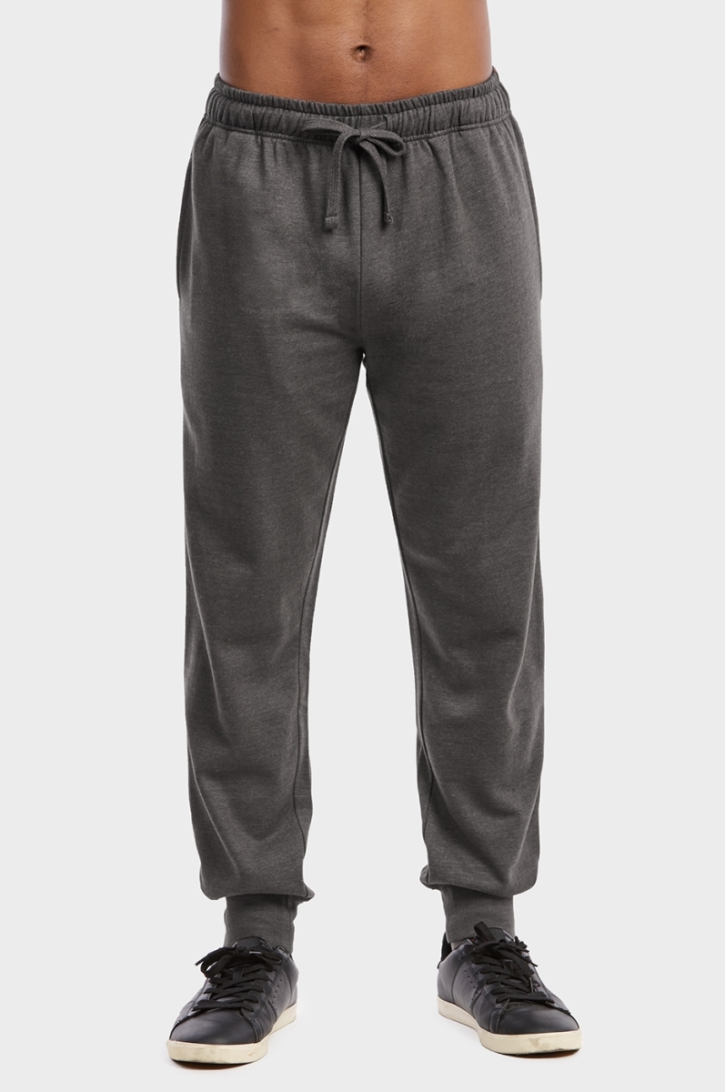 Picture of 247 Frenzy 247-SP1120E CGY-LG Mens Essentials Et Tu Lightweight Jogger Fleece Sweat Pants&#44; Charcoal Gray - Large