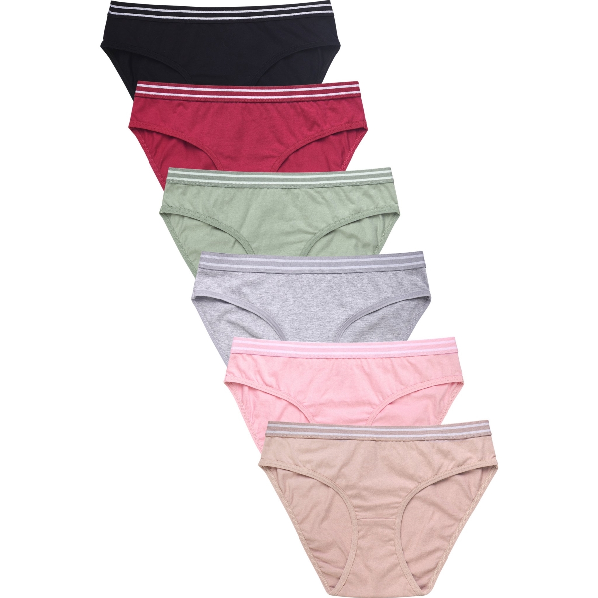 Picture of 247 Frenzy 247-LP1361CK4-SM Sofra Womens Essentials Cotton Stretch Bikini Panty Underwear - Assorted Color - Small - Pack of 6