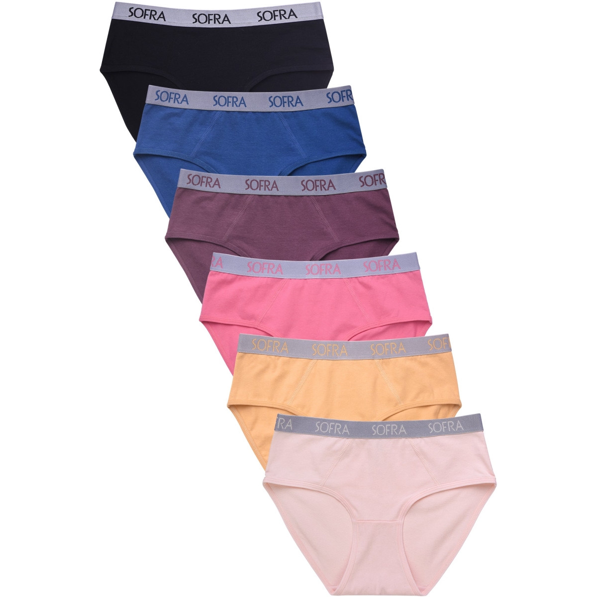 Picture of 247 Frenzy 247-LP1421CKE4-SM Womens Essentials Cotton Stretch Bikini Panty Underwear with Extended Side Seams - Assorted Color - Small - Pack of 6