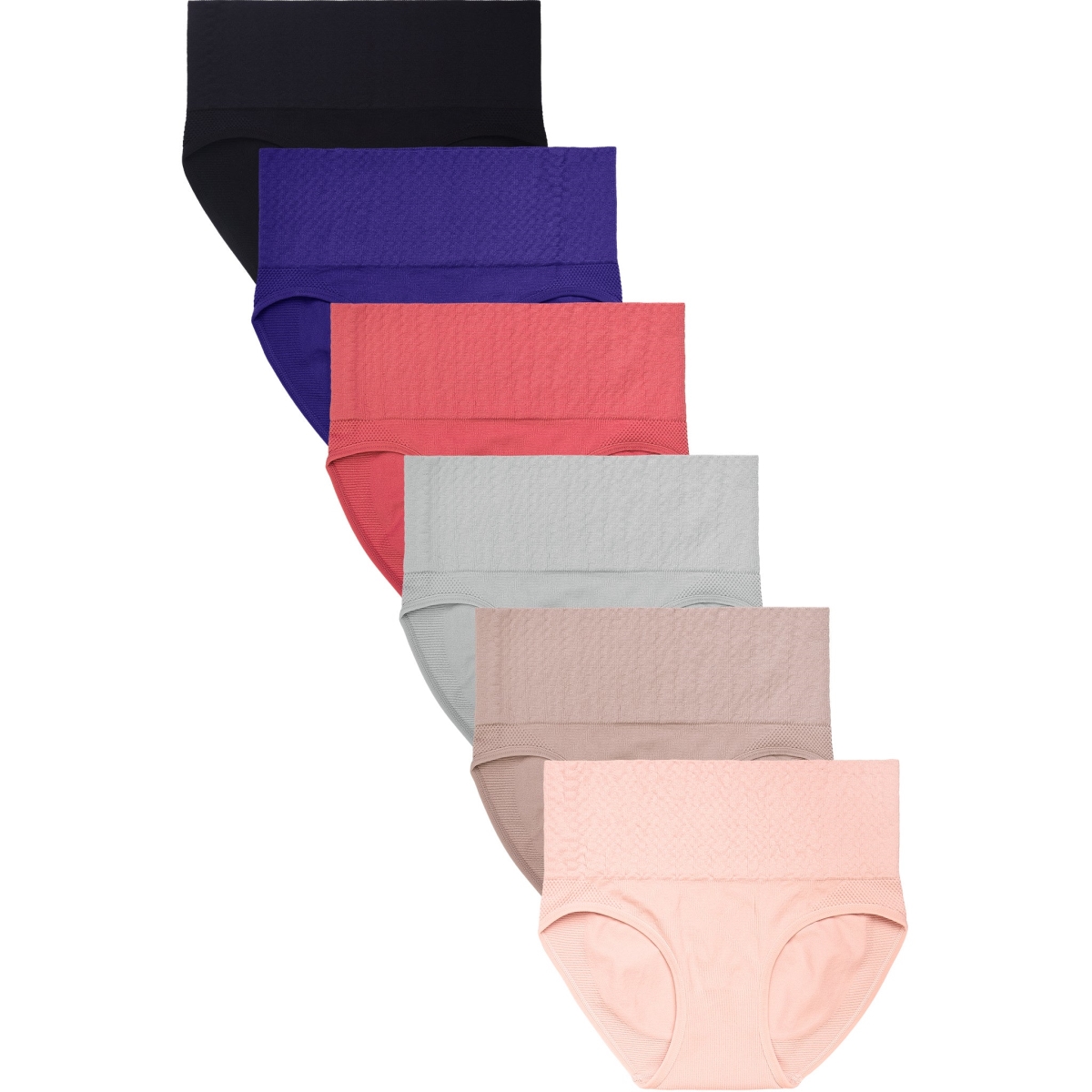 Picture of 247 Frenzy 247-GL7337S6 Sofra Womens Essentials Shapewear Control Panty Underwear - Assorted Color - One Size - Pack of 6
