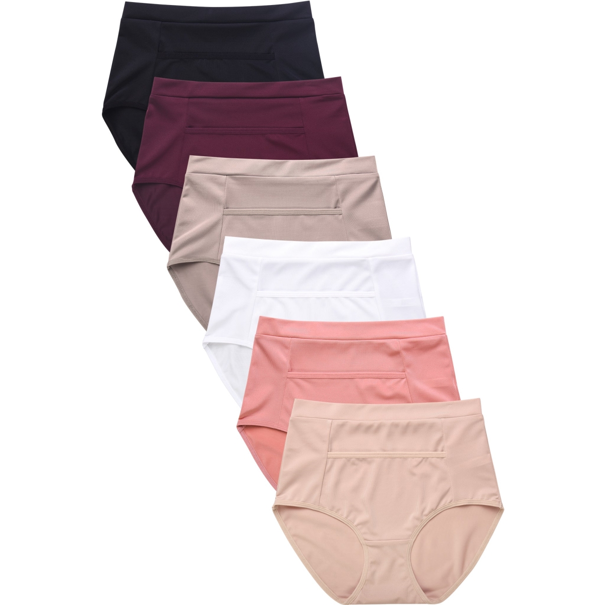 Picture of 247 Frenzy 247-GL7180-LG Sofra Womens Essentials Shapewear Control Panty Underwear - Assorted Color - Large - Pack of 6