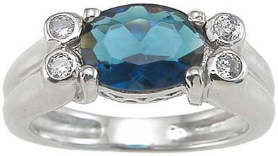 Picture of Sterling Couture r6623 925 Sterling Silver Cubic Zirconium Bezel Anniversary Ring  Rhodium Finish - Size 5