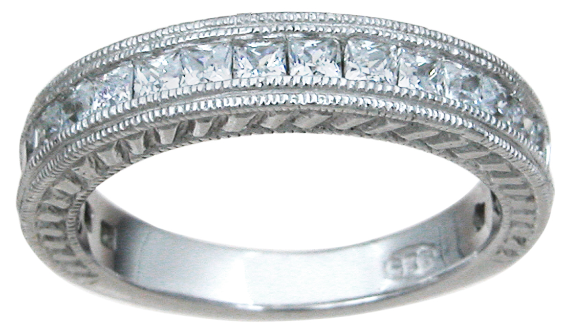 Picture of Sterling Couture r6717 4 &amp; 2 mm 925 Sterling Silver Wedding Band Ring - Size 5