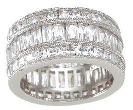 Picture of Sterling Couture r6742 925 Sterling Silver Tripple Eternity Ring - Size 5