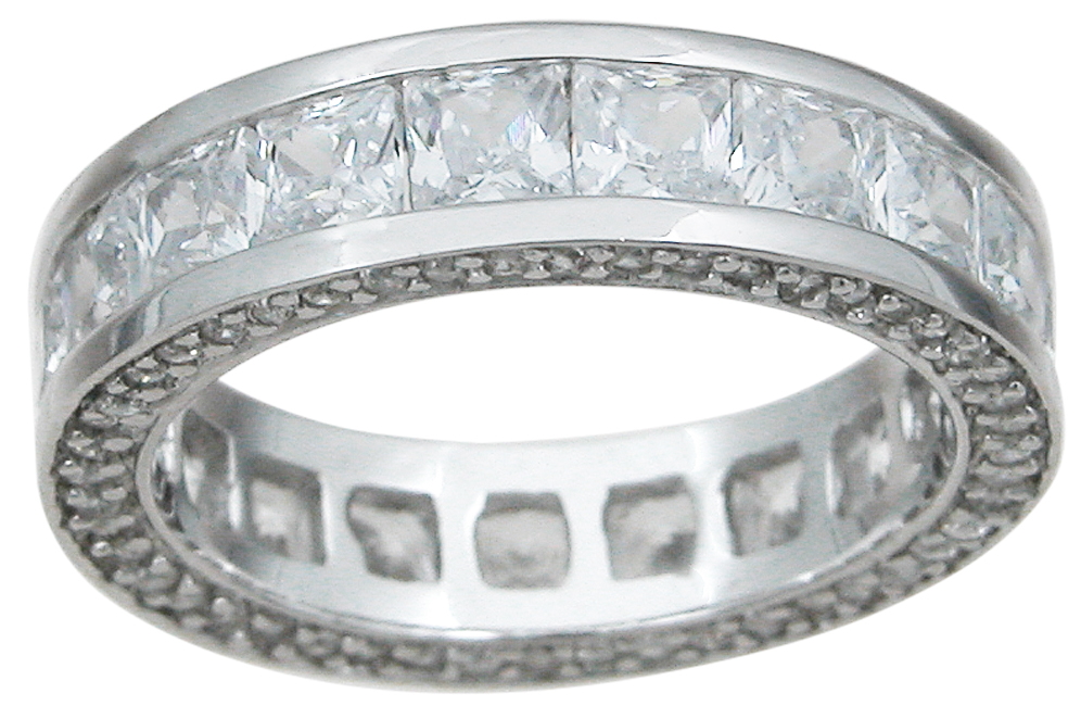 Picture of Sterling Couture r6744 925 Sterling Silver Princess Eternity Ring - Size 5