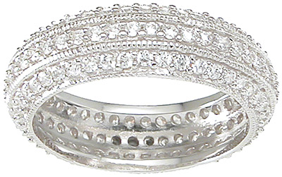 Picture of Sterling Couture r6749 925 Sterling Silver Antique Eternity Ring - Size 5