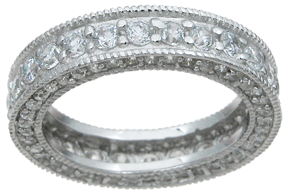 4 mm 925 Sterling Silver Eternity Ring - Size 5
