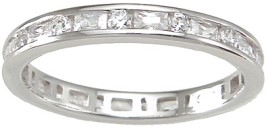 Picture of Sterling Couture r6756 925 Sterling Silver Eternity Ring  Rhodium Finish - Size 5