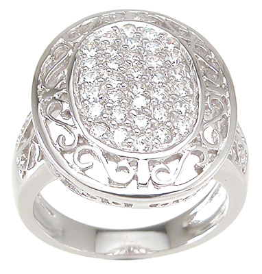 Picture of Sterling Couture r6762 925 Sterling Silver Antique Style Ring - Size 5