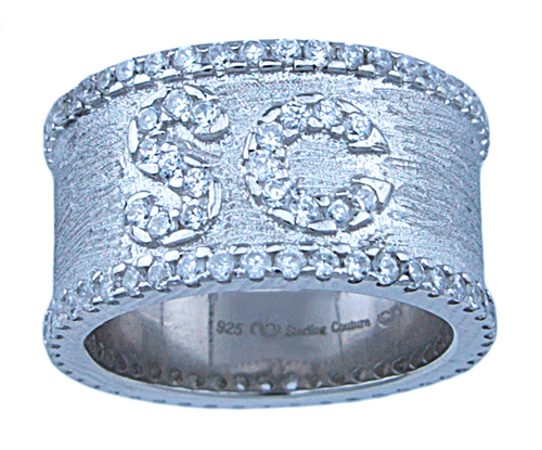 925 Silver   Sofia Band Ring - Size 5