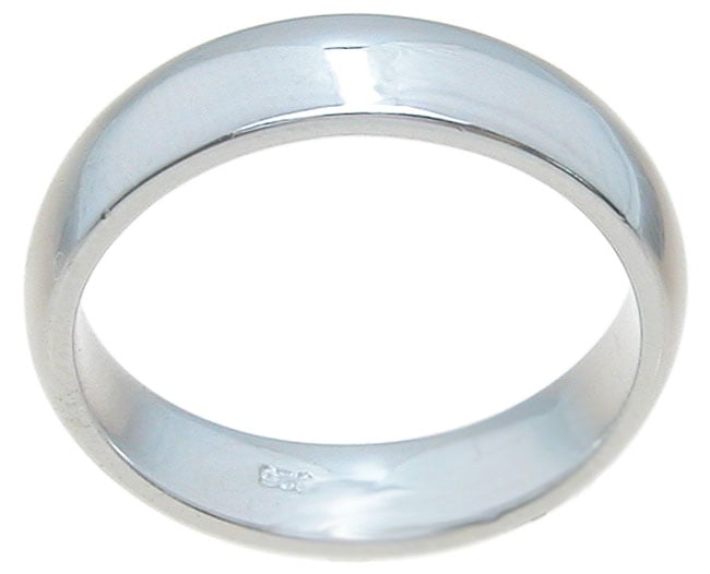 4.5 mm 925 Sterling Silver Wedding Band Ring  Rhodium Finish - Size 5
