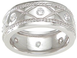 925 Sterling Silver Mens Wedding Band Ring - Size 8