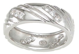 925 Sterling Silver Mens Wedding Band Ring - Size 8
