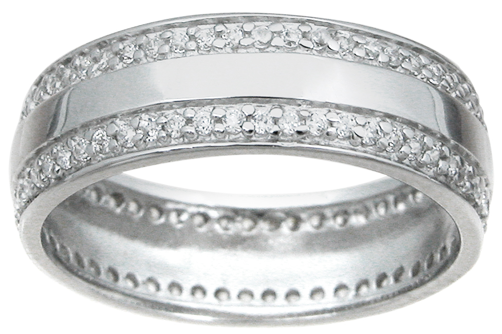 6 mm 925 Sterling Silver Mens Wedding Band Ring - Size 8