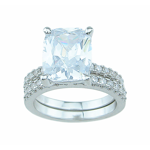 rs7065 930 Sterling Silver Wedding Ring Set - Size 5