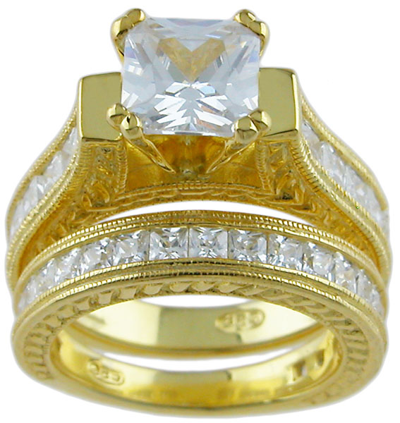 Picture of Sterling Couture rsgp6315 14 kt Gold Plated 925 Sterling Silver Ring - Size 5