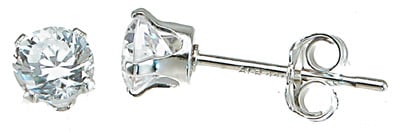 5 x 5 mm 925 Sterling Silver Cubic Zirconium Brilliant Stud Earrings