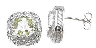 e6357 925 Sterling Silver Brilliant Stud Fashion Pave Earrings, Rhodium Finish