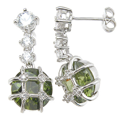 e6445 925 Sterling Silver Brilliant Antique Style Prong Earrings, Rhodium Finish