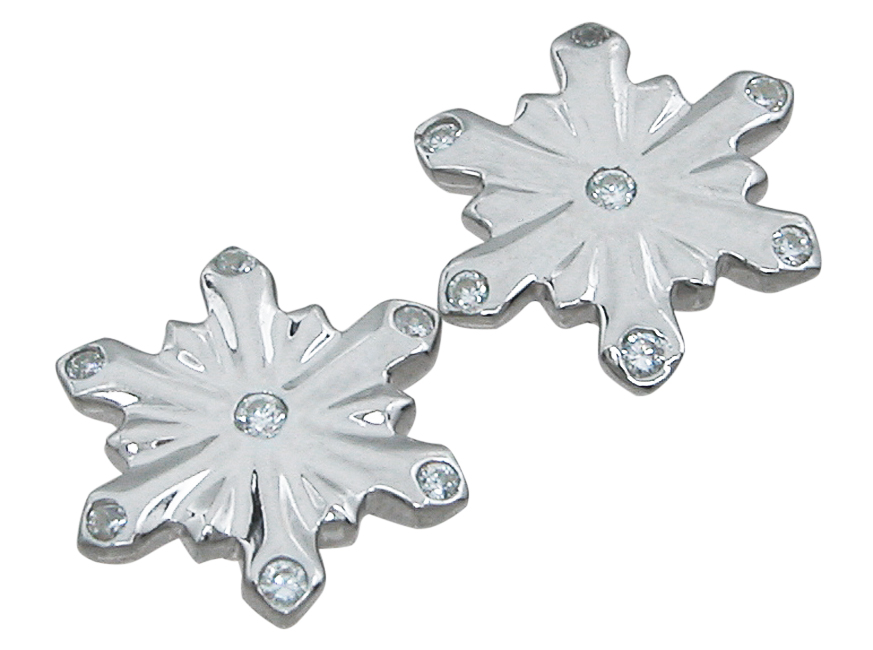 Sterling Silver Snow Flake Earrings