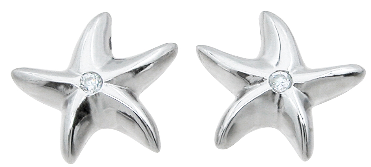10 mm Sterling Silver Star Fish Earrings