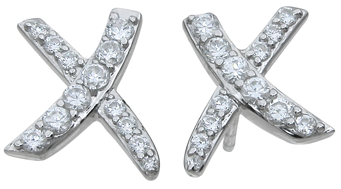 e6973 Sterling Silver Stud X-Earrings
