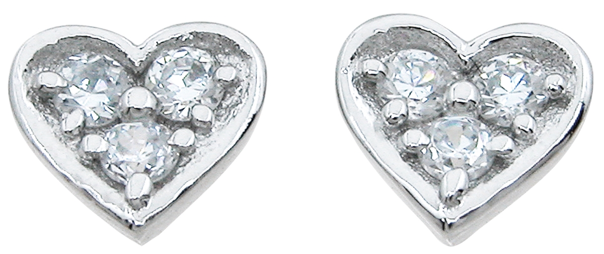 Sterling Silver Stud Heart Earrings