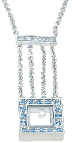 n6185r 0.5 in. 925 Sterling Silver Cubic Zirconium Brilliant Fashion Necklace, Rhodium Finish