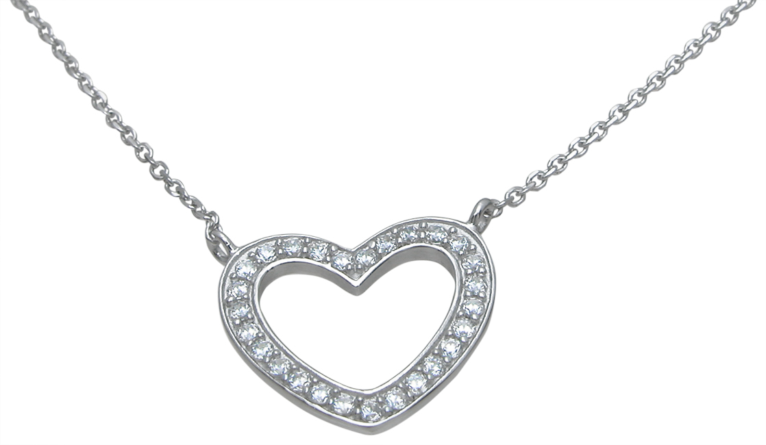 n6958 Sterling Silver Heart Necklace