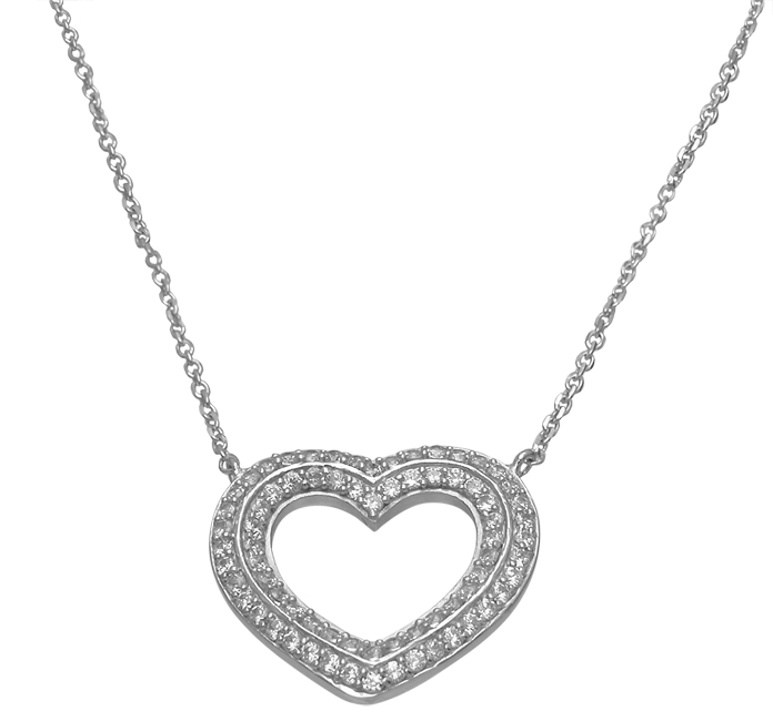 Picture of Sterling Couture n6959 19 mm Sterling Silver Heart Necklace