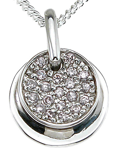 P5976 925 Sterling Silver Moon Fashion Pave Pendant, Rhodium Finish