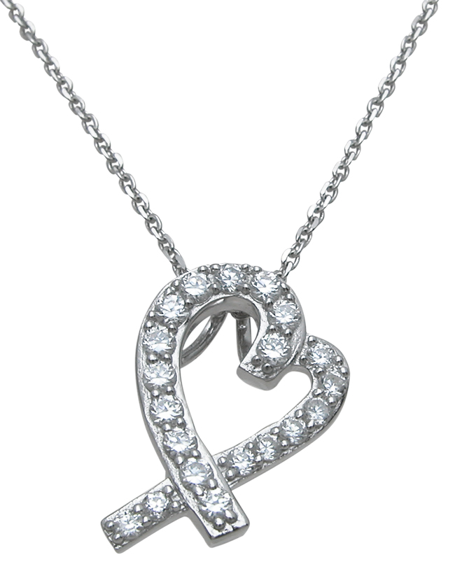 20 & 13 mm Sterling Silver Heart Pendant